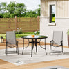 Garden Table Folding Mesh Chair Balcony Coffee Bistro Furniture w/ Umbrella Hole