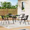 Garden Bistro Furniture Table Rattan Chairs Variable Shape with Umbrella Hole