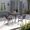 Garden Bistro Furniture Table Rattan Chairs Variable Shape with Umbrella Hole