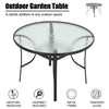 Garden Table Folding Mesh Chair Balcony Coffee Bistro Furniture w/ Umbrella Hole