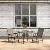 Garden Table Folding Mesh Chair Balcony Coffee Bistro Furniture w/ Umbrella Hole