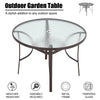 Garden Table Folding Mesh Chair Balcony Coffee Bistro Furniture w/ Umbrella Hole