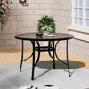 Garden Table Folding Mesh Chair Balcony Coffee Bistro Furniture w/ Umbrella Hole
