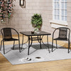 Garden Bistro Furniture Table Rattan Chairs Variable Shape with Umbrella Hole