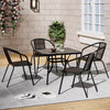 Garden Bistro Furniture Table Rattan Chairs Variable Shape with Umbrella Hole