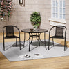 Garden Bistro Furniture Table Rattan Chairs Variable Shape with Umbrella Hole
