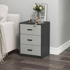 3 Drawer Wooden Bedroom Bedside Cabinet Furniture Storage Nightstand Side Table