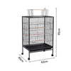 Metal Bird Cage Play Top Rolling Parrot Cage with Stand for Cockatiel Parakeets