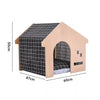 Large Wood Dog Kennel House Cage Crate In/Outdoor Shelter Pet Hutches Iron Door