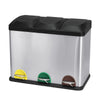 30L/45L/60L Dual Step Stainless Steel Double Bucket Trash Can Rubbish Pedal Bin