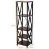 Industrial Wood Bookcase Bookshelf Display Storage Shelving Unit 5 Tiers Racking