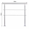 Stainless Steel Hand Rail Balustrade 2 Cross Bar Porch Garden Safety Stair Rails
