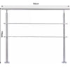 Stainless Steel Hand Rail Balustrade 2 Cross Bar Porch Garden Safety Stair Rails