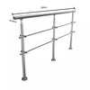 Stainless Steel Hand Rail Balustrade 2 Cross Bar Porch Garden Safety Stair Rails