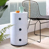 Round ABS Cylinder Cabinet Cupboard Drawer Storage Unit Bathroom Bedroom Stand