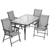Garden Table Folding Mesh Chair Balcony Coffee Bistro Furniture w/ Umbrella Hole