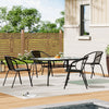 Garden Bistro Furniture Table Rattan Chairs Variable Shape with Umbrella Hole