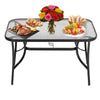 Garden Table Folding Mesh Chair Balcony Coffee Bistro Furniture w/ Umbrella Hole
