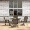 Garden Table Folding Mesh Chair Balcony Coffee Bistro Furniture w/ Umbrella Hole