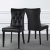 Set of 2/4 Dining Chairs Home Kitchen Chair High Back PU Leather with Wood Legs