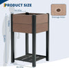 Raised Garden Bed Elevated Planter Box w/ Drainage Holes & Shelf, HDPE,85cm High