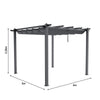 Gazebo Backyard Pool Garden Pergola Canopy Sun Shade Shelter w/ Retractable Roof