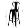 Industrial Bar Stools Table Set Vintage Tall Chair Metal Breakfast Dining Set UK