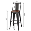 Industrial Bar Stools Table Set Vintage Tall Chair Metal Breakfast Dining Set UK