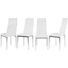Dining Table and 2/4/6 Chairs Set Tempered Glass PVC Leather Rectangle White NEW