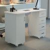 Mobile Nail Station Salon Manicure Table Desk Art Beauty Storage Drawers Cabinet