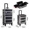 Rolling 4 in 1 Makeup Trolley Beauty Trolley Case w/Drawers Hairdressing Case