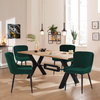 2/4/6 Pcs Dining Chairs Set Velvet Padded Seat Metal Legs Kitchen Armchair Home