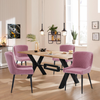 2/4/6 Pcs Dining Chairs Set Velvet Padded Seat Metal Legs Kitchen Armchair Home