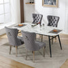 Dining Chairs Set of 2/4/6 Fabric Upholstered Kitchen Chairs w/ Metal Legs Grey