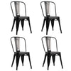SOLID WOOD TOP SQUARE METAL DINING TABLE WITH 2/4 CHAIRS STOOL INDUSTRIAL STYLE