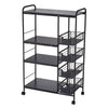 Mobile Kitchen Trolley Microwave Cart Stand Shelves Storage Fruit Basket Rack UK