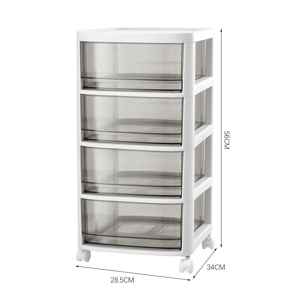 Plastic Storage Drawers Tower Unit Desktop Files Cabinet Make Up Box With Wheels