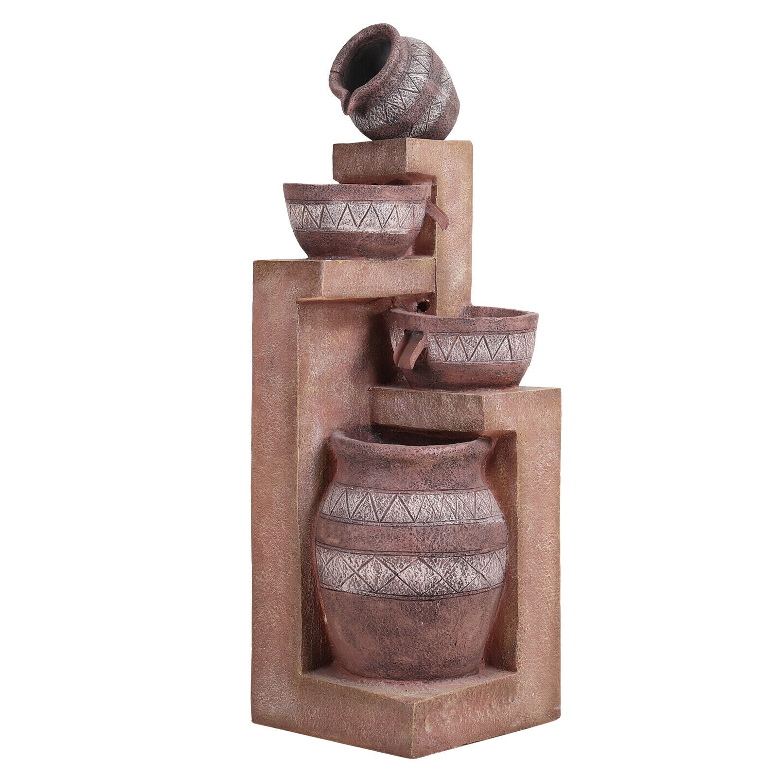 Garden Solar/Electric Water Feature LED Fountain Out/Indoor Resin Ornament Light