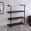 2PCS Industrial Pipe Bookcases Wall Mounted Floating Shelf Hanging Display Rack