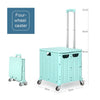 Shopping Trolley Foldable Market Luggage Storage Basket Cart Crate Case On Wheel