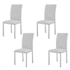 Glass Dining Table Set with 4 Chairs Faux Leather Living Room Kitchen Furniture