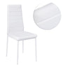 Glass Round Dining Table Set And Chairs Faux Leather Modern Chrome Legs Kitchen