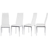 Dining Table and Chairs 2 4 Set Chrome Legs PU Leather Dining Room Chair Kitchen