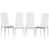 Set of 2/4 White Dining Chairs Chrome Legs High Back Faux PU Leather Padded Seat
