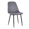 Dining Chairs 2/4PCS High Back Grey Velvet Padded Seat Kitchen Chair Office Home