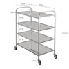 Kitchen Trolley Cart on Wheel Stainless Steel Catering Food Serving Rack Holder