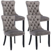 2/4/6 Pcs Padded Dining Chairs Set w/ Wooden Legs Kitchen Dining Room Furniture