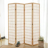 Japanese Style Room Divider Privacy Screen Natural Wooden Frame Non-Woven Fabric