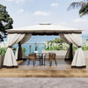 3m/4m Party Hardtop Marquee Gazebo Canopy w/ Aluminium Frame Netting & Curtains