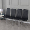 Set of 4/6 Diamond Dining Chairs Metal Legs High Back Seat Dining Room Furniture